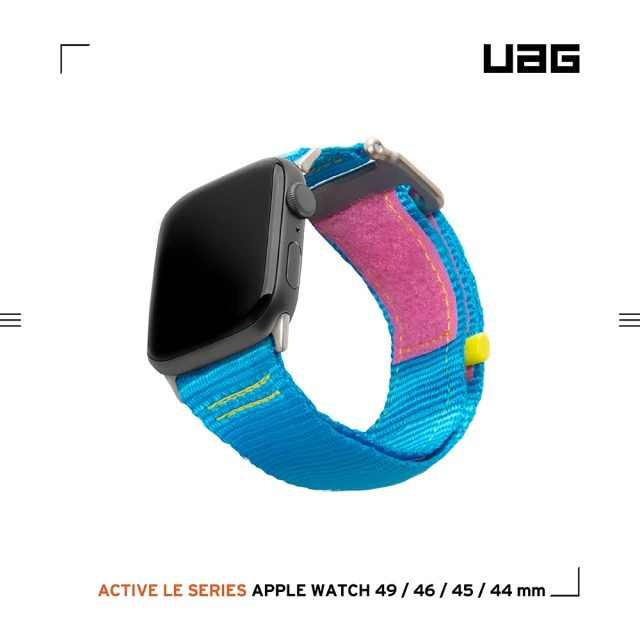 UAG Apple Watch 42/44/45/49mm 時尚尼龍錶帶加長版-藍粉(UAG)