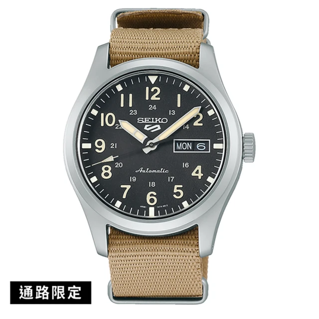 【SEIKO 精工】5Sports經典軍事尼龍帆布錶帶機械錶39.4mm(SRPG35K1/4R36-10A0U)