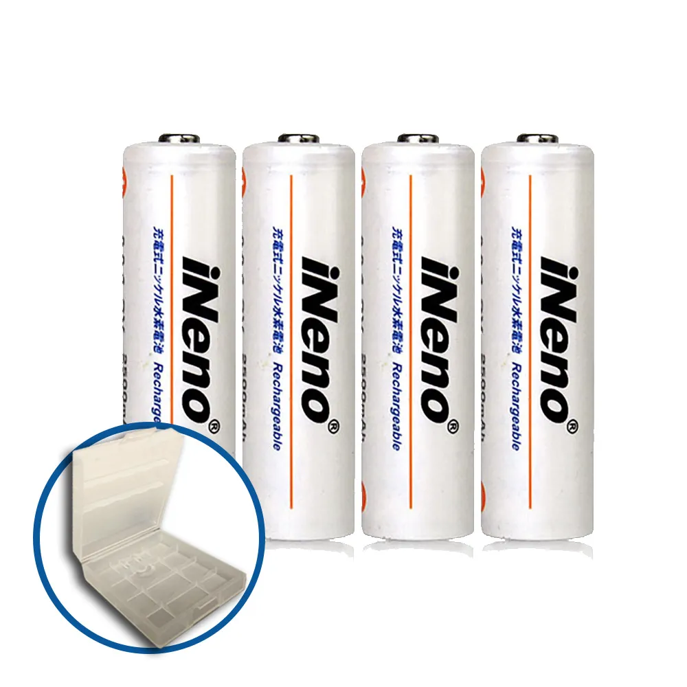 【iNeno】低自放鎳氫充電電池 2500mAh3號/AA 4入(環保安全 循環重複使用 交換禮物)