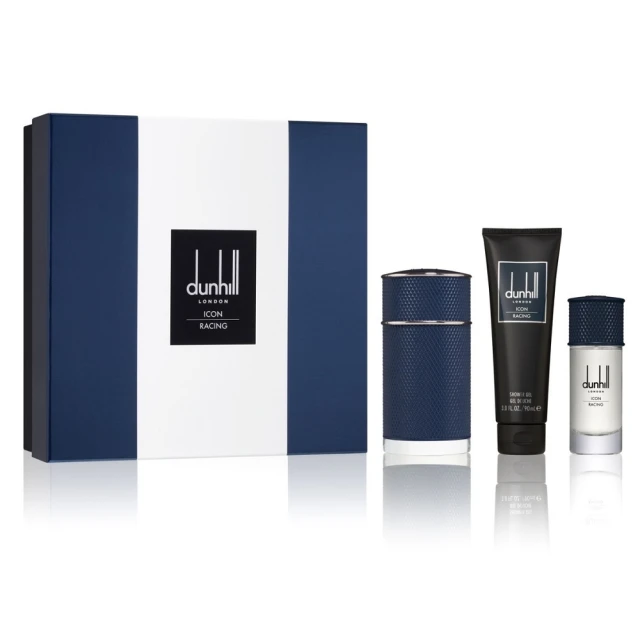 【Dunhill 登喜路】Icon Race 極速競藍男性淡香精禮盒(100ml+30ml+90ml 原廠公司貨)