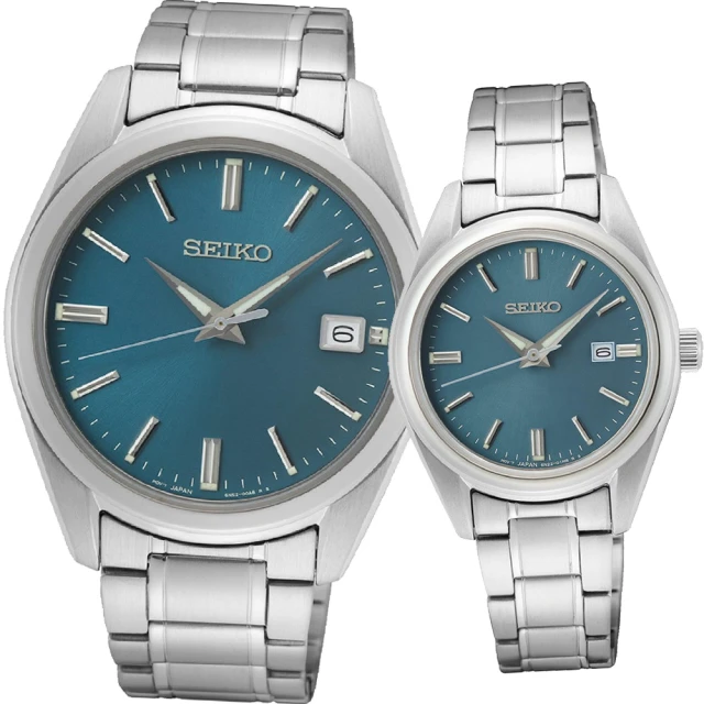 【SEIKO 精工】藍寶石水晶鏡面時尚對錶(6N52-00A0U+6N22-00K0U)