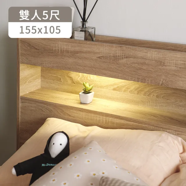 【完美主義】Kim日系無印風質感木紋雙人床頭板(床頭片/床片)