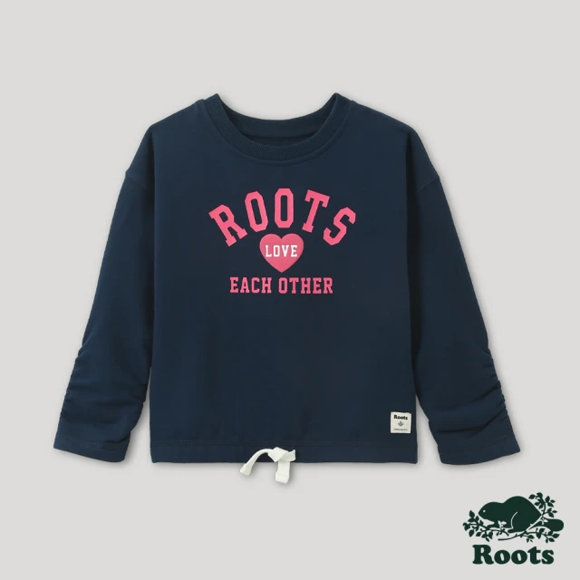 Roots【Roots】Roots小童-ALL FOR LOVE下抽繩圓領上衣(深藍色)