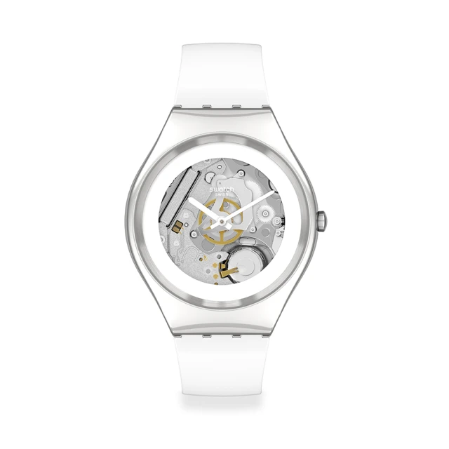 【SWATCH】Skin Irony 超薄金屬系列手錶 PURE WHITE IRONY 男錶 女錶(42mm)