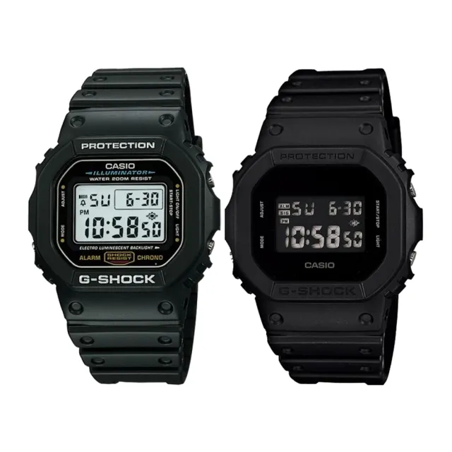 CASIO 卡西歐】暢銷經典電子錶1+1獨家組合(DW-5600BB-1+DW-5600E-1