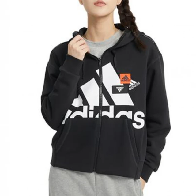 adidas 愛迪達【adidas 愛迪達】外套 女款 運動連帽外套 BRD KT JKT OCT 黑 HM5296