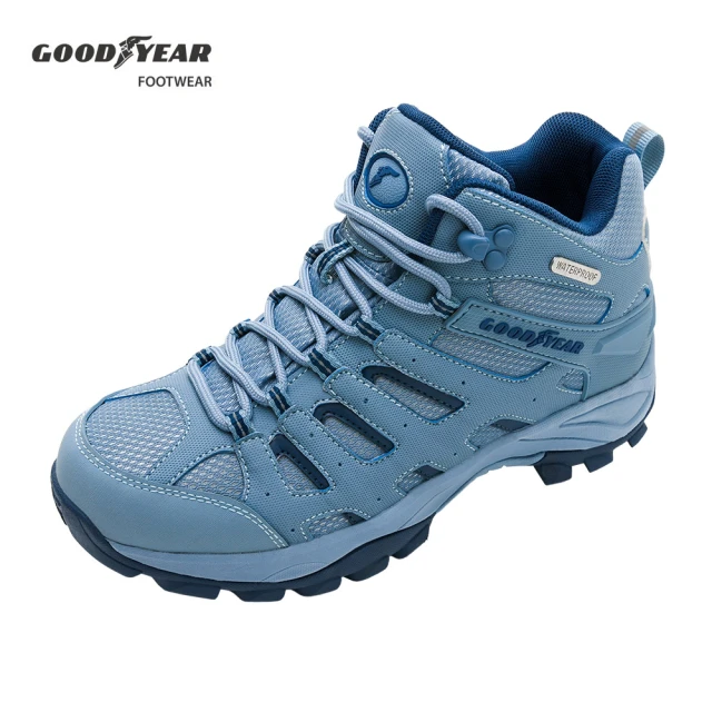 【GOODYEAR 固特異】山之王者-透濕防水戶外鞋/女 郊山 健走 緩衝鞋墊 藍色(GAWO32516)