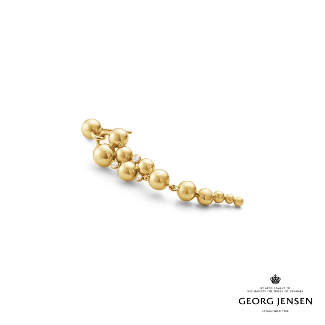 【Georg Jensen 喬治傑生】MOONLIGHT GRAPES 耳環(18K黃金、白鑽)