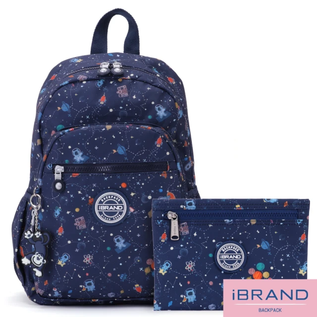 【i Brand】趣味派對尼龍口袋後背包(動物星球)