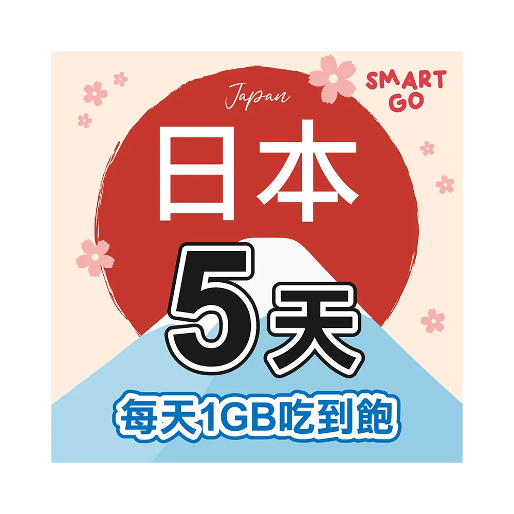 【Smart Go 商務旅遊上網卡】日本上網卡 5日5GB 4G上網 吃到飽上網SIM卡(KDDI訊號 免登記免預約開通)