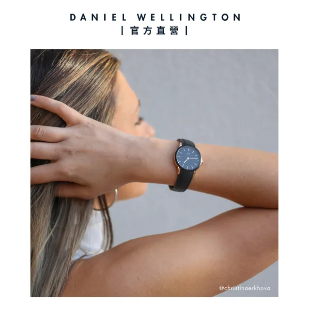 Daniel Wellington】DW 手錶Iconic Motion 32mm躍動黑膠腕錶玫瑰金框