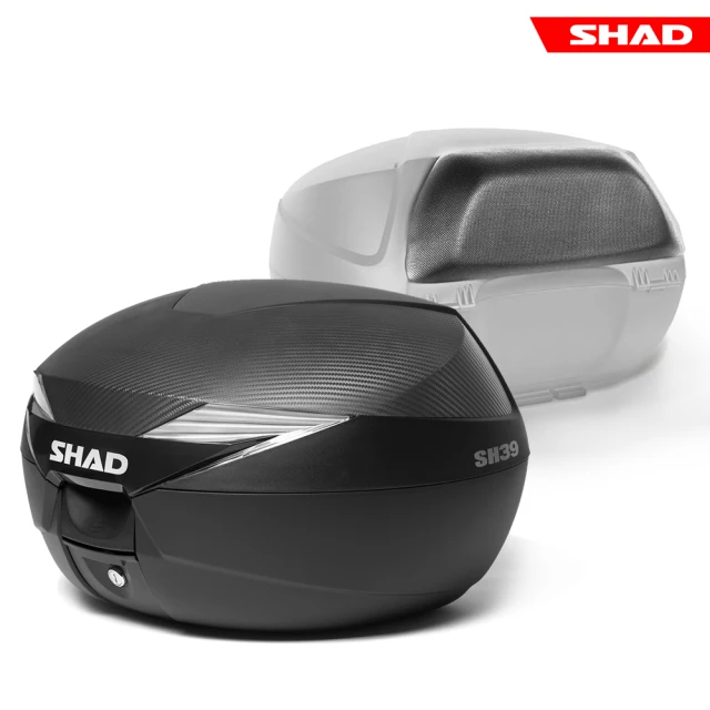 SHAD【SHAD】可攜式-快拆行旅箱組合 SH39卡夢上蓋箱+靠背(原廠公司貨 SH39-51x43x32cm)