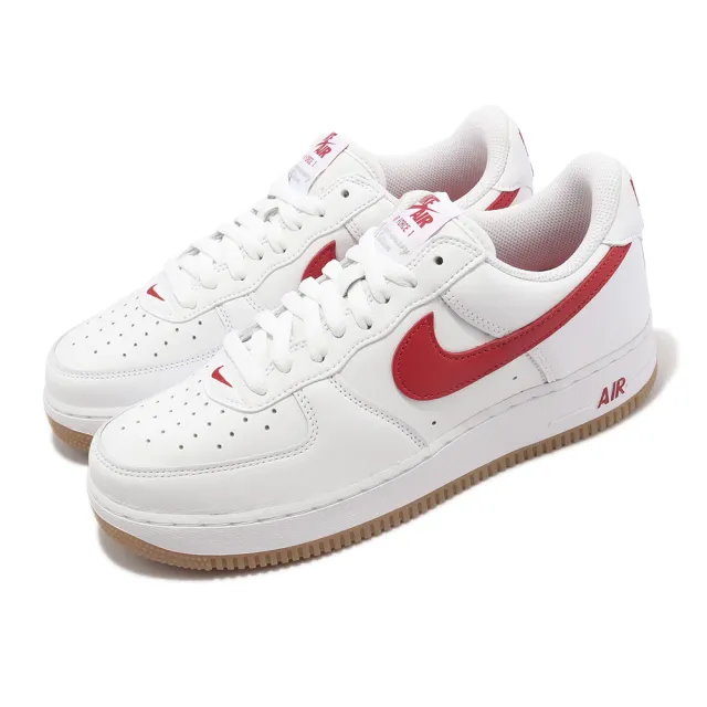 NIKE 耐吉】休閒鞋Air Force 1 Low Retro 白紅膠底復古男女鞋AF1