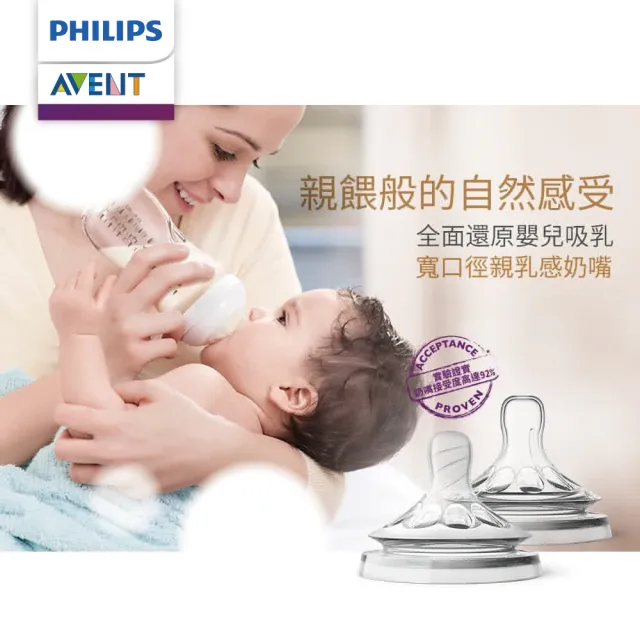 【PHILIPS AVENT】親乳感防脹氣奶嘴 2入組 濃稠液體用 Y字孔 6M+(SCF656/23)