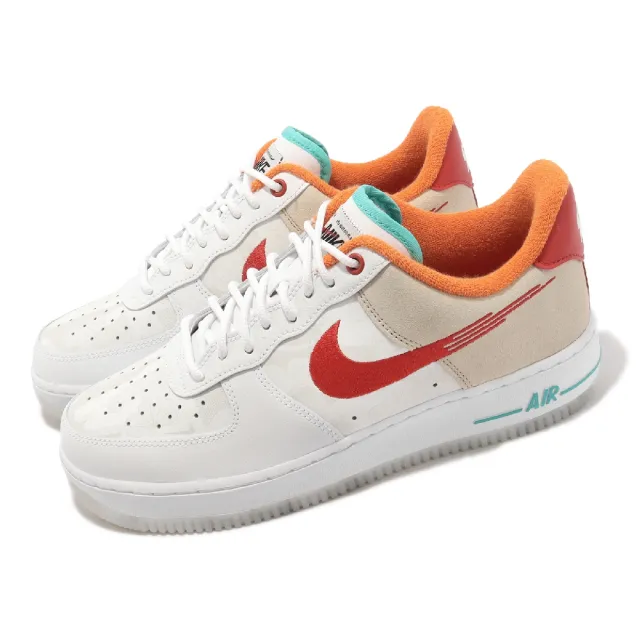 【NIKE 耐吉】休閒鞋 Air Force 1 07 PRM 男鞋 白 紅 CNY 新年 兔年限定 AF1(FD4205-161)