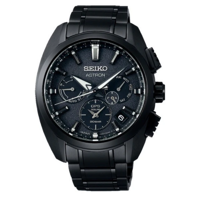 【SEIKO 精工】黑牌款 Astron 鈦金屬太陽能GPS衛星定位手錶 5X53-0AV0SD（SSH069J1）