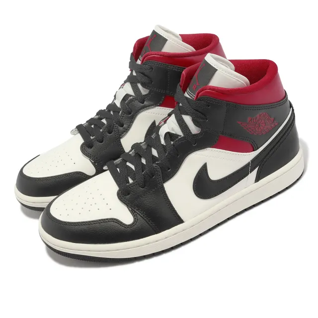 NIKE 耐吉】Wmns Air Jordan 1 Mid 黑紅Gym Red 女鞋男鞋AJ1 喬丹