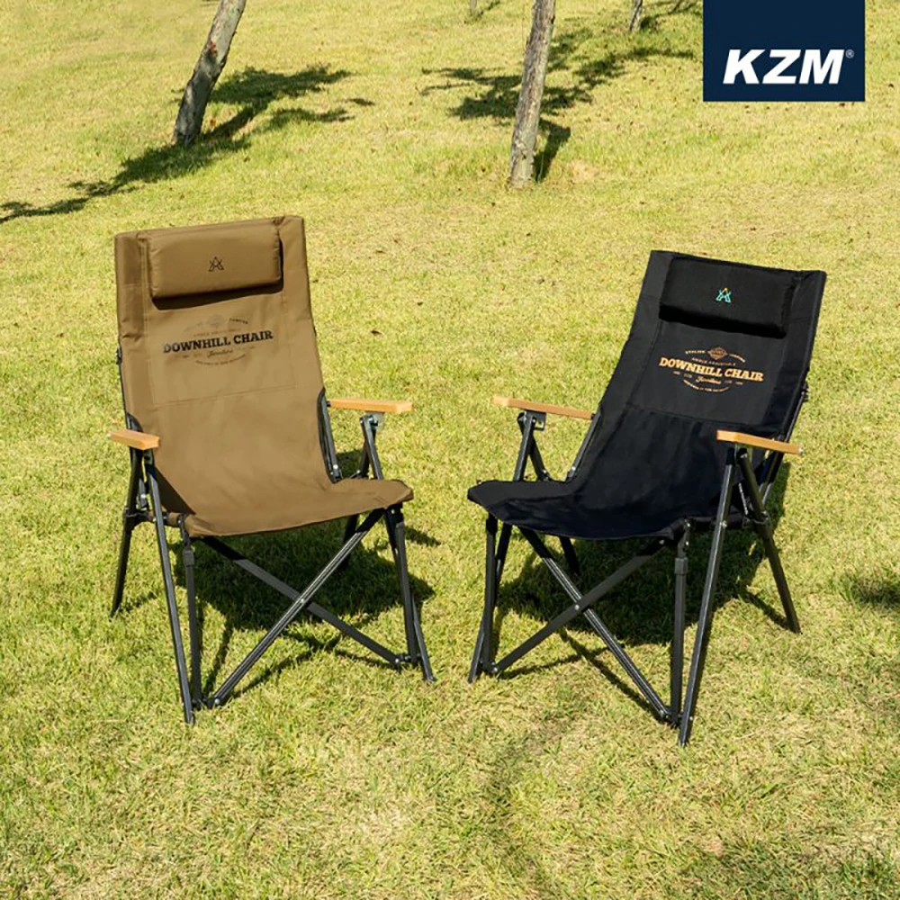 【KAZMI】KZM 素面木手把四段可調折疊椅(KAZMIKZM四段椅露營椅子折疊椅)