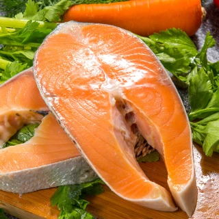 【鮮綠生活】超厚智利鮭魚切片(330g±10%/片 包冰率20% 共7片)