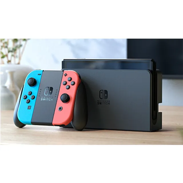 Nintendo 任天堂】Switch OLED電光紅藍主機+《遊戲任選X1》附《9H鋼化