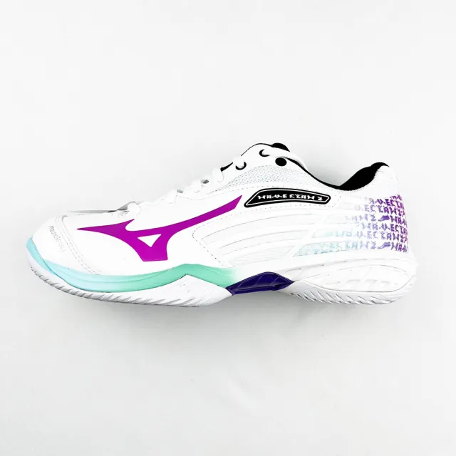 【MIZUNO 美津濃】WAVE CLAW 2 羽球鞋 寬楦 白x紫(71GA211030)