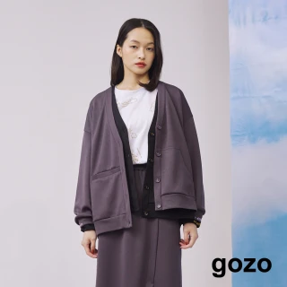 【gozo】gozo繡釦V領開襟上衣(兩色)