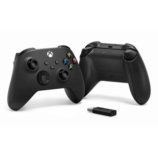 【Microsoft 微軟】Xbox無線控制器 + Windows 10專用無線轉接器套組(磨砂黑)