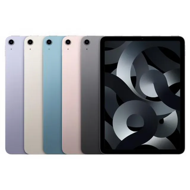 PC/タブレット タブレット 【Apple 蘋果】Apple iPad Air 5 256GB 5G行動網路 2022(行動網路版-贈鋼化玻璃貼+可立式三折皮套)