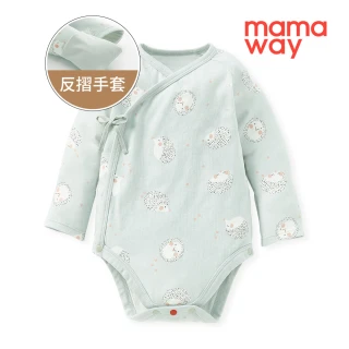 【mamaway 媽媽餵】新生兒棉質長袖包屁衣 厚款 1入(刺蝟寶寶)