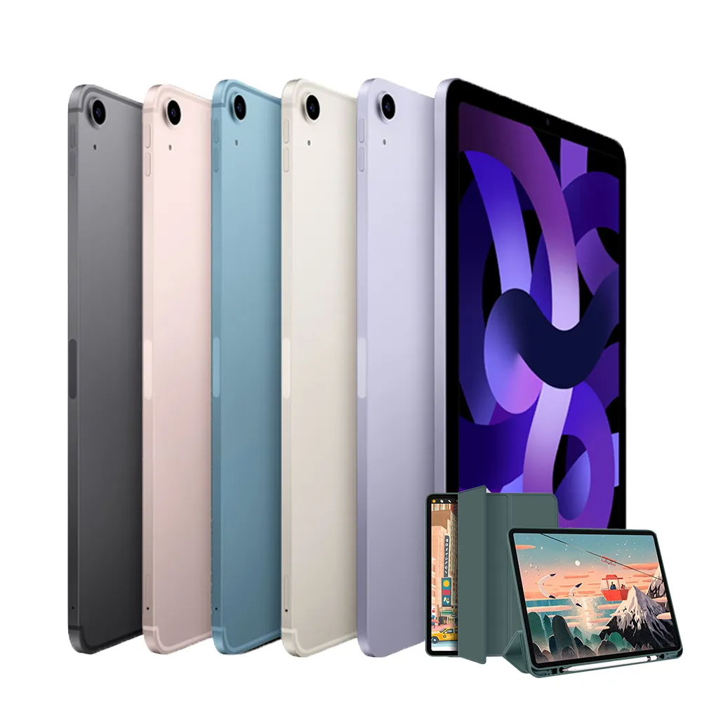 智慧筆槽皮套組【Apple 蘋果】iPad Air 5 平板電腦(10.9吋/5G/256G)