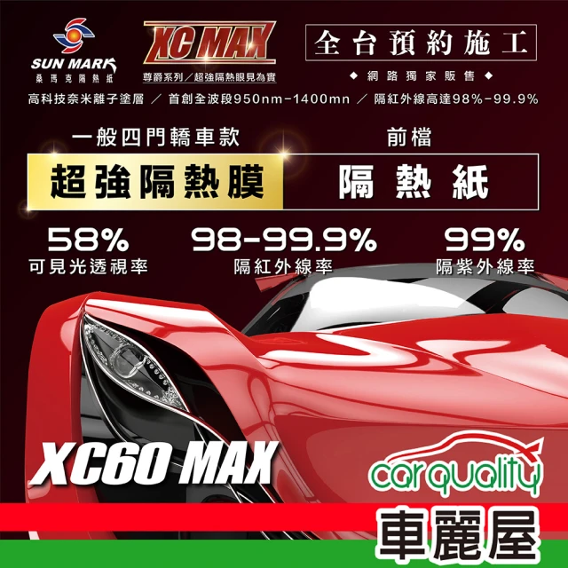 【SUN MARK 桑瑪克】隔熱紙 桑瑪克 尊爵XC60 MAX 前擋 轎(車麗屋)