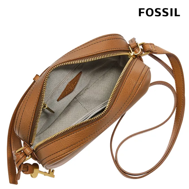 【FOSSIL 官方旗艦館】Liza 真皮相機包-焦糖色 ZB1771235