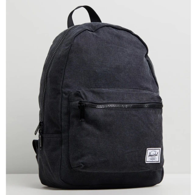 【Herschel】Grove XS 中型 黑色 全黑 水洗 棉布 塑膠拉鍊 可收納 女生 背包 女包 小後背包 後背包