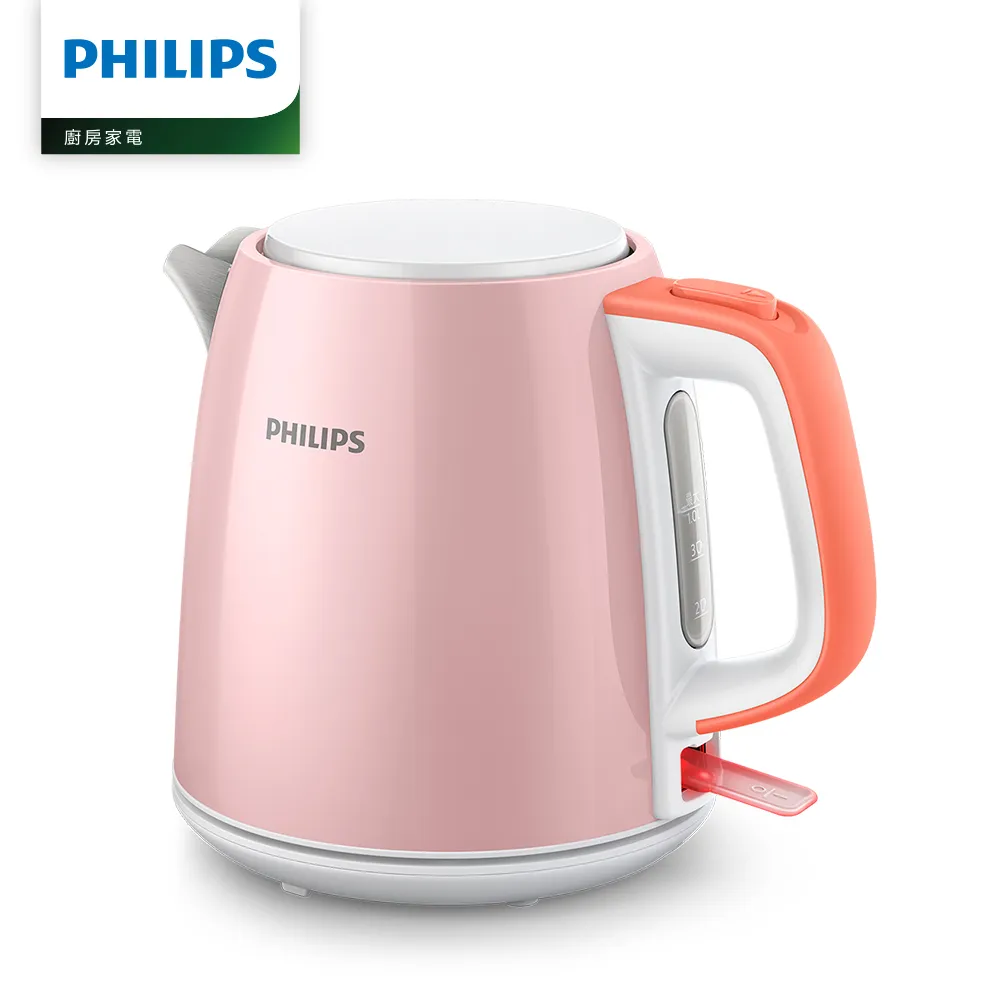 【Philips 飛利浦】1.0L 不鏽鋼煮水壺-瑰蜜粉(HD9348/54)