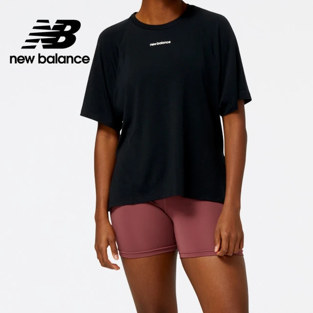 【NEW BALANCE】NB 落肩側開叉短袖上衣_女性_黑色_WT31103BK(美版 版型偏大)