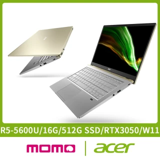 【Acer 宏碁】Swift X SFX14-41G 14吋輕薄筆電(R5-5600U/16G/512G PCIE SSD/RTX3050-4G/Win11)