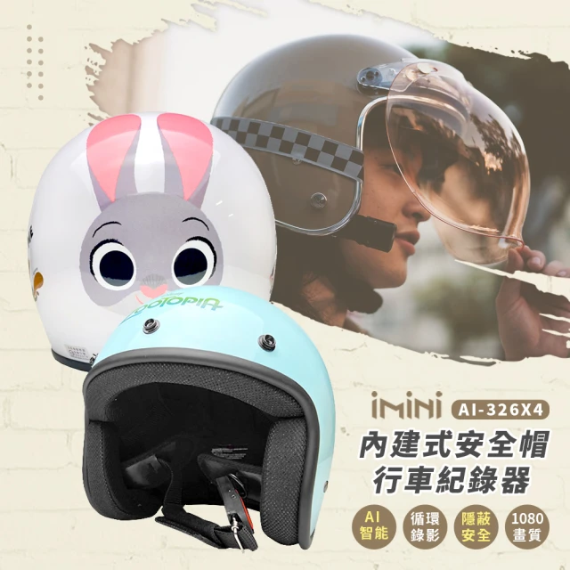 iMini【iMini】iMiniDV X4 Judy兔 動物方城市 內建式安全帽行車記錄器(機車用 測速 廣角 定位 循環錄影)