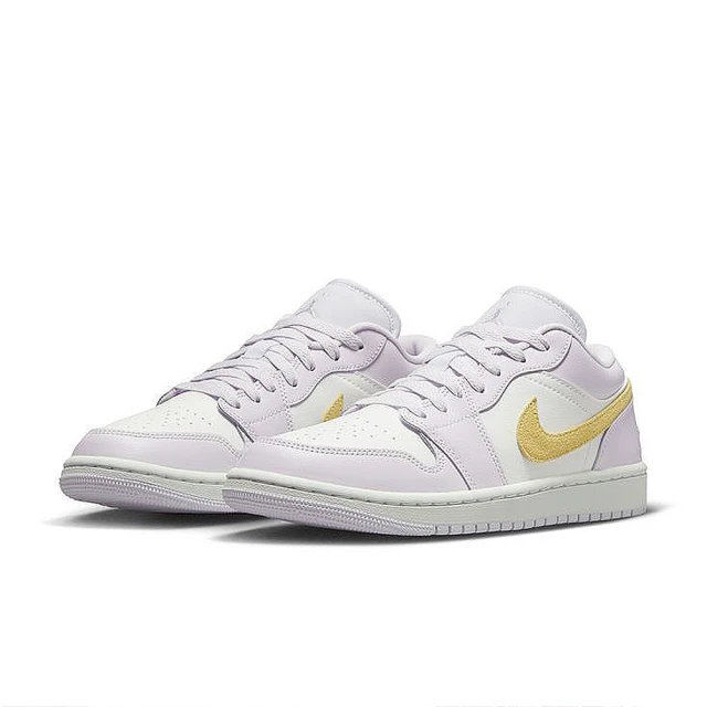 【NIKE 耐吉】Wmns Air Jordan 1 Low Barely Grape 白 紫 黃 AJ1 女鞋(DC0774-501)