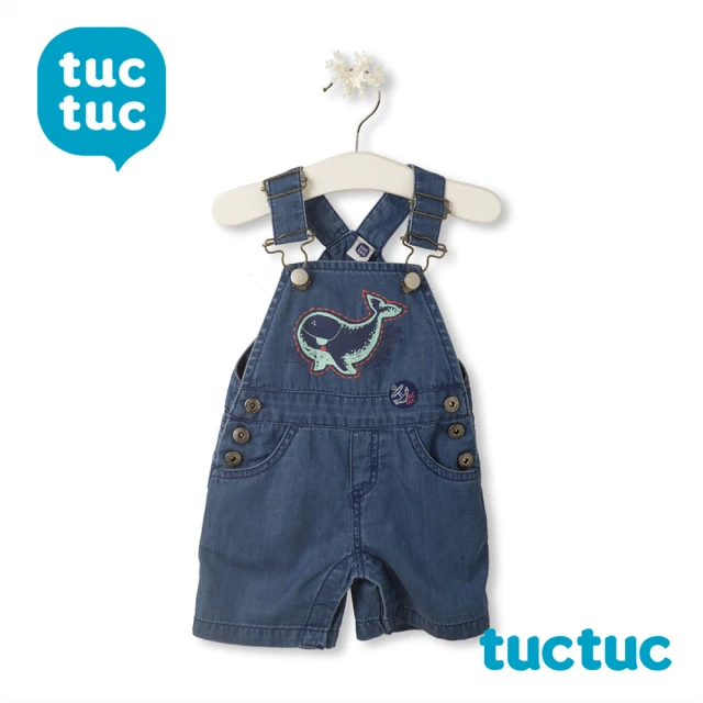 【tuc tuc】男童 藍鯨魚牛仔吊帶褲 12M-2A KK4616(tuctuc baby 吊帶褲)