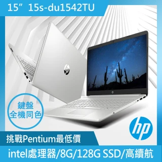 【HP 惠普】送獨家筆電包+滑鼠組15★15吋 Pentium N5030 四核輕薄筆電(超品/15s-du1542TU/8G/128G SSD/W11)