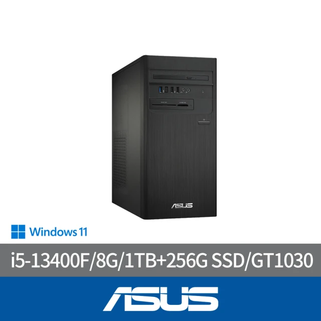 【ASUS 華碩】i5十核獨顯GT1030電腦(H-S500TE/i5-13400F/8G/1TB+256G SSD/GT1030-2G/W11)