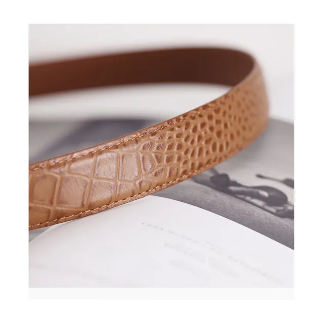 R.neTs 精品鱷魚壓紋頭層牛皮皮帶-2cm