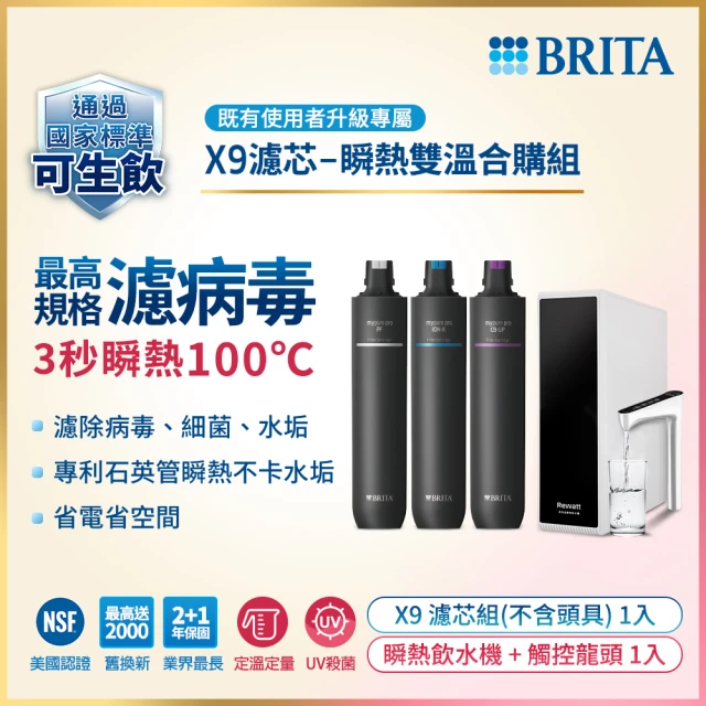 BRITA【BRITA】mypure pro X9 濾芯-瞬熱雙溫合購組(0.01微米中空絲膜)