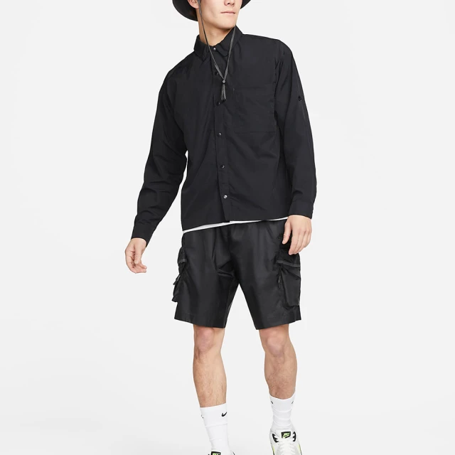 【NIKE 耐吉】長袖薄襯衫 休閒 AS M NSW TP WVN LS SHIRT UPF R 男款 黑(DX0206010)