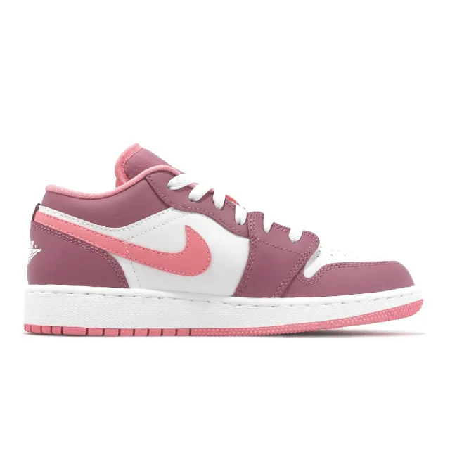 NIKE 耐吉】休閒鞋Air Jordan 1 Low GS 女鞋大童鞋粉白Desert Berry