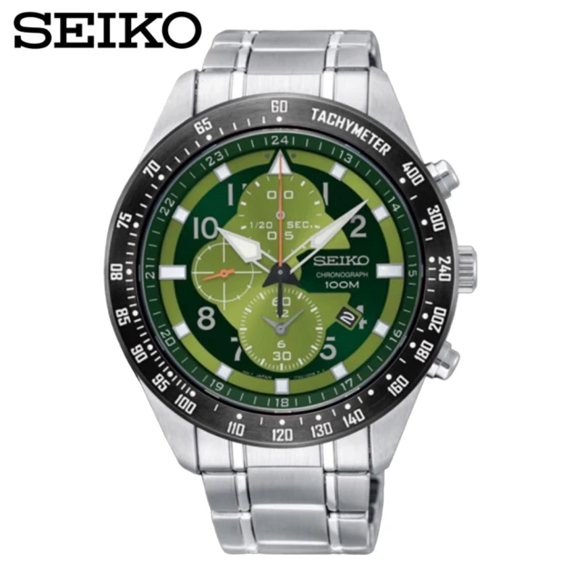 【SEIKO 精工】藍寶石不銹鋼三眼計時男士手錶(SNDH37P1)