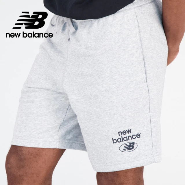 【NEW BALANCE】NB 腰鬆緊抽繩短褲_男裝_淺灰色_AMS31520AG(亞版 版型正常)