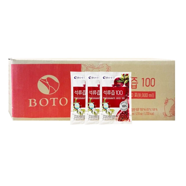 【BOTO】韓國原裝進口紅石榴汁(一箱/80ml*100包)