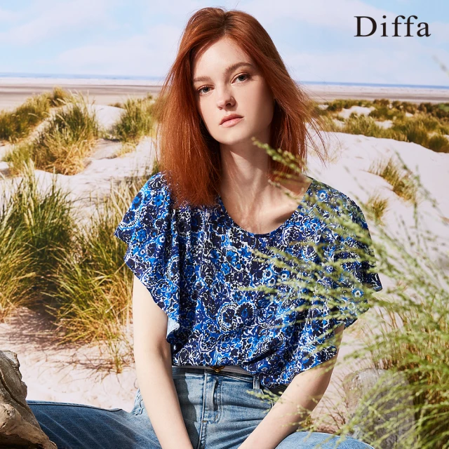 Diffa 花呢異素材拼接裝飾口袋設計針織衫-女折扣推薦