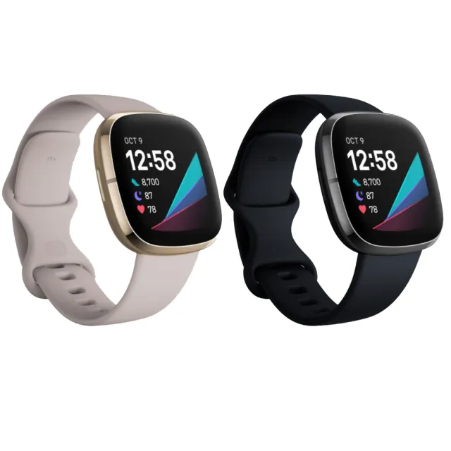 Fitbit】SENSE 進階健康智慧手錶運動手錶贈原廠帆布袋(公司貨) - momo